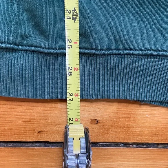 aerie Oversized Green Pullover V Neck Collared Sweatshirt Size Medium - Picture 10 of 12